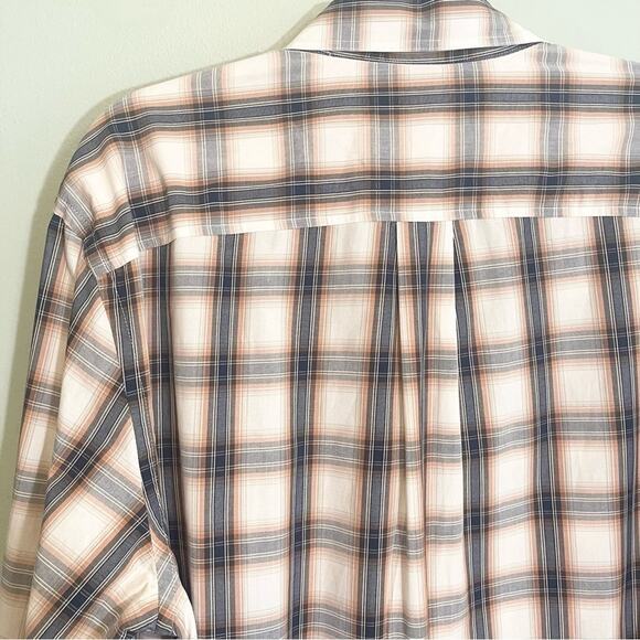 Joseph Abboud Cotton Plaid Collared Long Sleeve Button Down Shirt Brown XL - Picture 5 of 13